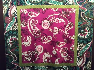 Paisley flower floral silky satin fabric panel 28" by 59", sold by the panel - Picture 1 of 12