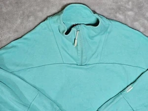 The North Face Cropped 3/4 Sleeve Cowl Neck 1/4 Zip Pullover XL Aqua Green - Picture 1 of 11