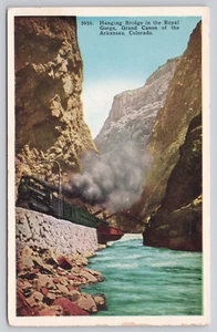 Postcard hanging bridge, the royal gorge Colorado - Picture 1 of 2