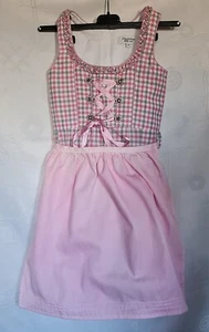 DRESS VINTAGE COUNTRY TRACHTEN OKTOBERFEST DIRNDL PLAID GIRL-SIZE:US 7/EU 128 - Picture 1 of 7
