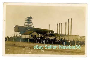 Cherry Illinois IL - ST PAUL MINE DESASTRES - MULTITUDES EN EL POZO MINERO - Postal RPPC - Imagen 1 de 2