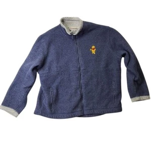 VTG Disneyland Winnie The Pooh Fleece Jacket Blue Full Zip Size XL - Picture 1 of 12