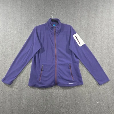 Mujer EDDIE BAUER XL First Ascent Cuarto Cremallera Manga Larga Púrpura Polar Foto 1 de 4