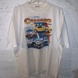 Vintage Chevrolet Camaro T-shirt Air Waves 80s Chevy USA single stitch XL White - Picture 1 of 7
