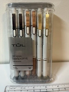 TUL BP Series Pearl White Retractable Ballpoint Pens 1.0 Med Black Ink NEW Box - Picture 1 of 5