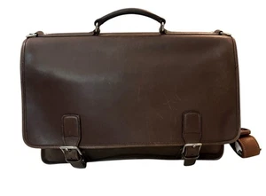 Coach braune Leder Aktentasche Laptop Messenger Bag G19-5910 mit Riemen - Bild 1 von 11