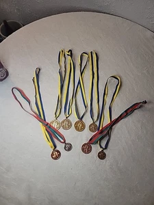 Lot Of 8 Special Olympics Gold Silver Bronze Metal Medal Medallion Awards - Picture 1 of 6
