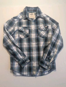 Camicia Vans Pearl Snap manica lunga uomo taglia large skater western cowboy - Foto 1 di 15