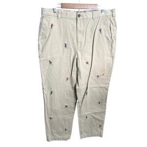 Pantalones chinos bordados Brooks Brothers Clark 38x32 jugadores de fútbol/rugby para hombre - Imagen 1 de 17