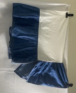 VTG GUESS HOME Collection Blue Jean Denim Crib Skirt Dust Ruffle 100% Cotton - Picture 1 of 16