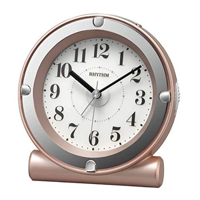 RHYTHM Alarm Clock Analog Electronic Sound Alarm Continuous Second Hand Light Pi - Image 1 of 4