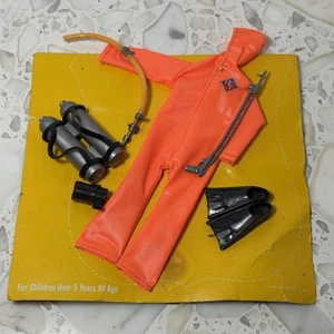 Vintage 1970s Action Joe Scuba Diver Outfit Orange Suit Hong Kong Carded Set AJ - Picture 1 of 2
