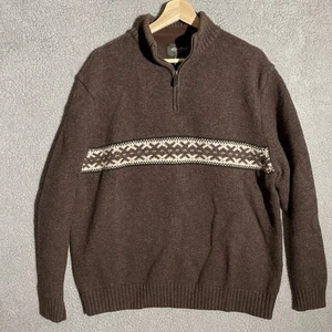Maglione pullover a righe lana di agnello Eddie Bauer taglia XL invernale morbido - Foto 1 di 6
