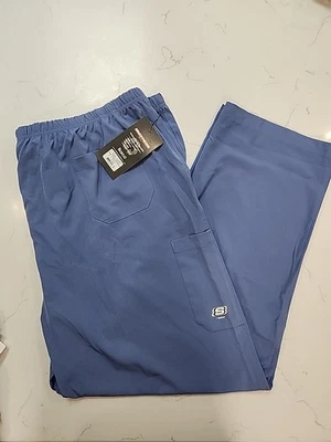 Skechers Barco 4 Pocket Structure Cargo Ciel Blue Scrub Pants 4XL Men - Image 1 of 4