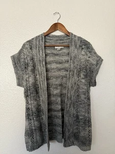 CHRISTOPHER BANKS offene Strickjacke Pullover Damen Größe M grau kurzarm - Bild 1 von 9