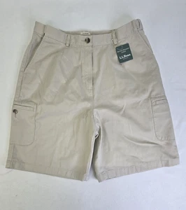 *NWT* Women’s size 14 L.L. Bean Original fit khaki chino shorts high rise - Picture 1 of 13