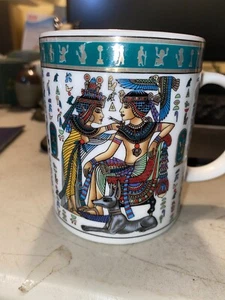 Egyptian, Isis & Horus Coffee Mug , Hieroglyphics, Egyptian Art, Made in Egypt - Picture 1 of 11