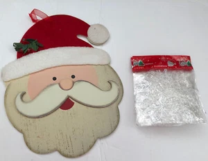 Weihnachten Wandschild Weihnachtsmannkopf & Schneeflocken - Bild 1 von 4