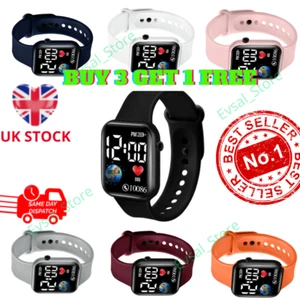 Sport LED Digital Screen Wrist Watch For Men Women Unisex Boys Girls Kids Gift - Picture 1 of 14