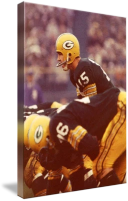 Arte en lienzo - Foto de fútbol vintage de Bart Starr a cargo, 2 tamaños - Imagekind Foto 1 de 4