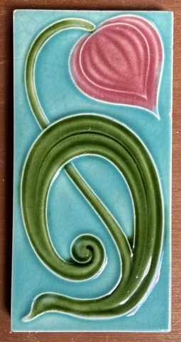 ALFRED MEAKIN - ANTIQUE ART NOUVEAU MAJOLICA BORDER TILE C1900 Cover