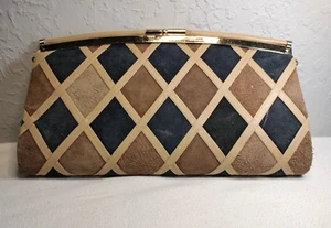 Vintage Clutch Wildleder Mehrfarbig - Bild 1 von 11