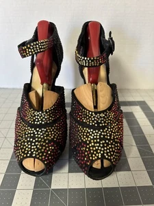 Gianni Bini Black/Red/Yellow Heels Size 9.5M - Picture 1 of 7
