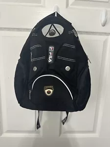 FILA Black Multiple Zipper Compartment Backpack Sports Book Bag EUC - Picture 1 of 5