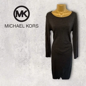 Vestido ceñido al cuerpo Michael Kors para mujer gris mezcla de lana manga larga L Reino Unido 12/14 EE. UU. 8/10 - Imagen 1 de 5