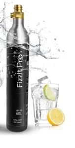 FizzIt Pro 425g CO2 Cylinder , Carbonates Up to 60L, Refillable Soda Maker Gas - Picture 1 of 6