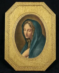 Madera florentina 7,5"" ""Nuestra Señora de los Dolores"" Estampado Carlo Dolci Oro Italia - Imagen 1 de 5