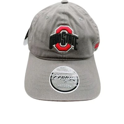 Ohio State Buckeyes NCAA Zephyr Gray Red Cap Hat Embroidered Buckle Strap - Image 1 of 4