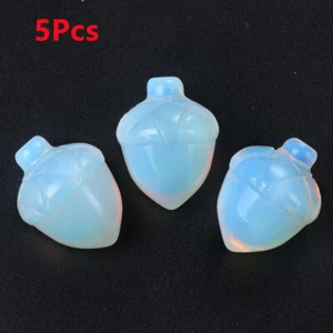 5 piezas de piedras preciosas sin perforar de bellota tallada en ópalo blanco decoración creativa HT2597 - Imagen 1 de 4