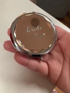 Compact Pocket Makeup Mirror - Bride to Be Makeup Mirror - Picture 1 of 4