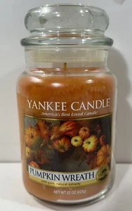 Yankee Candle Pumpkin Wreath 22oz Large Jar - Classic Label - einmal benutzt - Bild 1 von 6