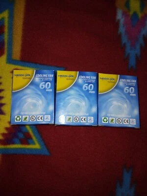 3 X Lot MASSCOOL 60mm Sleeve Bearing 3 & 4 Pins Cooling Fan Power Supply New  - Image 1 of 3