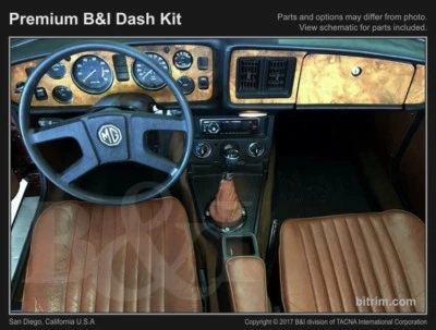 Dash Trim Kit for MG MGB 77 78 79 80 carbon fiber wood aluminum - Image 1 of 4