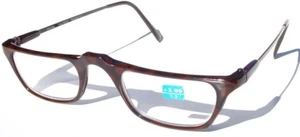 NWT Vintage 90's Carbon Fiber Rectangle Half Frame Reading Glass+3.25 (S.Brown) - Picture 1 of 3