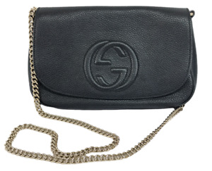 Gucci Black Soho Disco Leather Tassel Chain Crossbody Shoulder Bag
