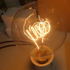 1x ECHTE Kohle-Faden-Lampe Edison Glühbirne Osram Wellington Moleyns 11