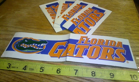 5 NCAA collegiate banner stickers officially licensed Florida Gators Cover