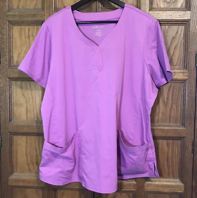 Purple Label by Healing Hands Scrub Top Women's 3X Plum Medical Vet Nurse Pocket - Image 1 of 4