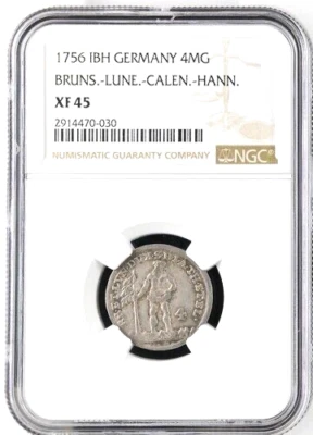 1756 German States Brunswick Luneburg Calenberg Hannover 4 Mariengroschen NGC 45 - Image 1 of 2