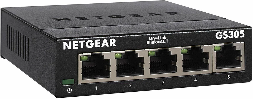 NETGEAR (GS305) 5-Port Gigabit Ethernet Switch - Sturdy Metal Fanless - Image 1 of 3