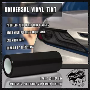 Película de vinilo brillante negro humo oscuro 80% tinte faro trasero luz antiniebla envoltura de luz - Imagen 1 de 5