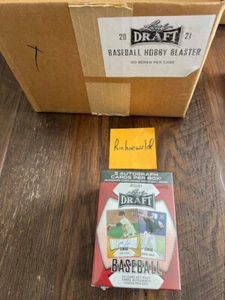 2021 FACTORY SEALED LEAF DRAFT BASEBALL BLASTER BOX W/3 AUTOGRAPHS-LOADED !! - Picture 1 of 3
