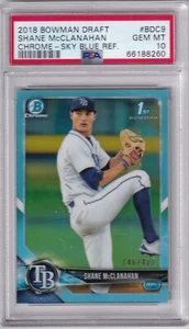 SHANE McCLANAHAN - 2018 BOWMAN DRAFT CHROME - SKY BLUE REFRACTOR - PSA GEM MT 10 - Bild 1 von 1