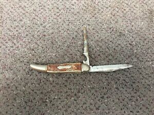 1960's "Colonial"  fish knife with imitation stag horn handle