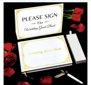 White Dove Publications Wedding Guest Book, with Premium Pen Set, and Table S... - Picture 1 of 8