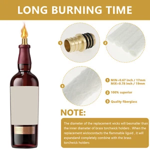 12Pcs Wine Bottle Torch Kit Durable Light Set 4 Torch Wicks 4 Brass Holders ❧ - Picture 1 of 11